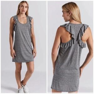 Current / Elliott Cadence Gray Ruffle Tee Dress